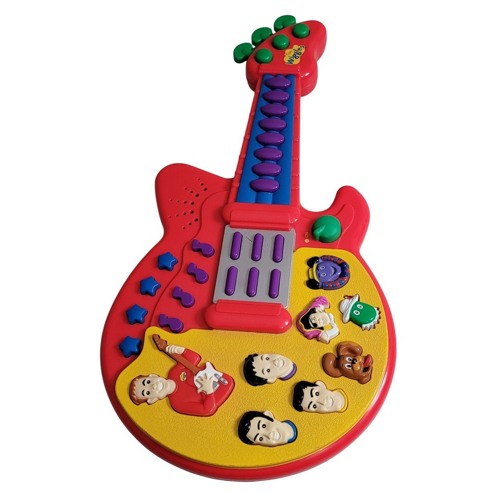 The Wiggles Toy Guitar Kids Red Musical Interactive Sound Effects Works great